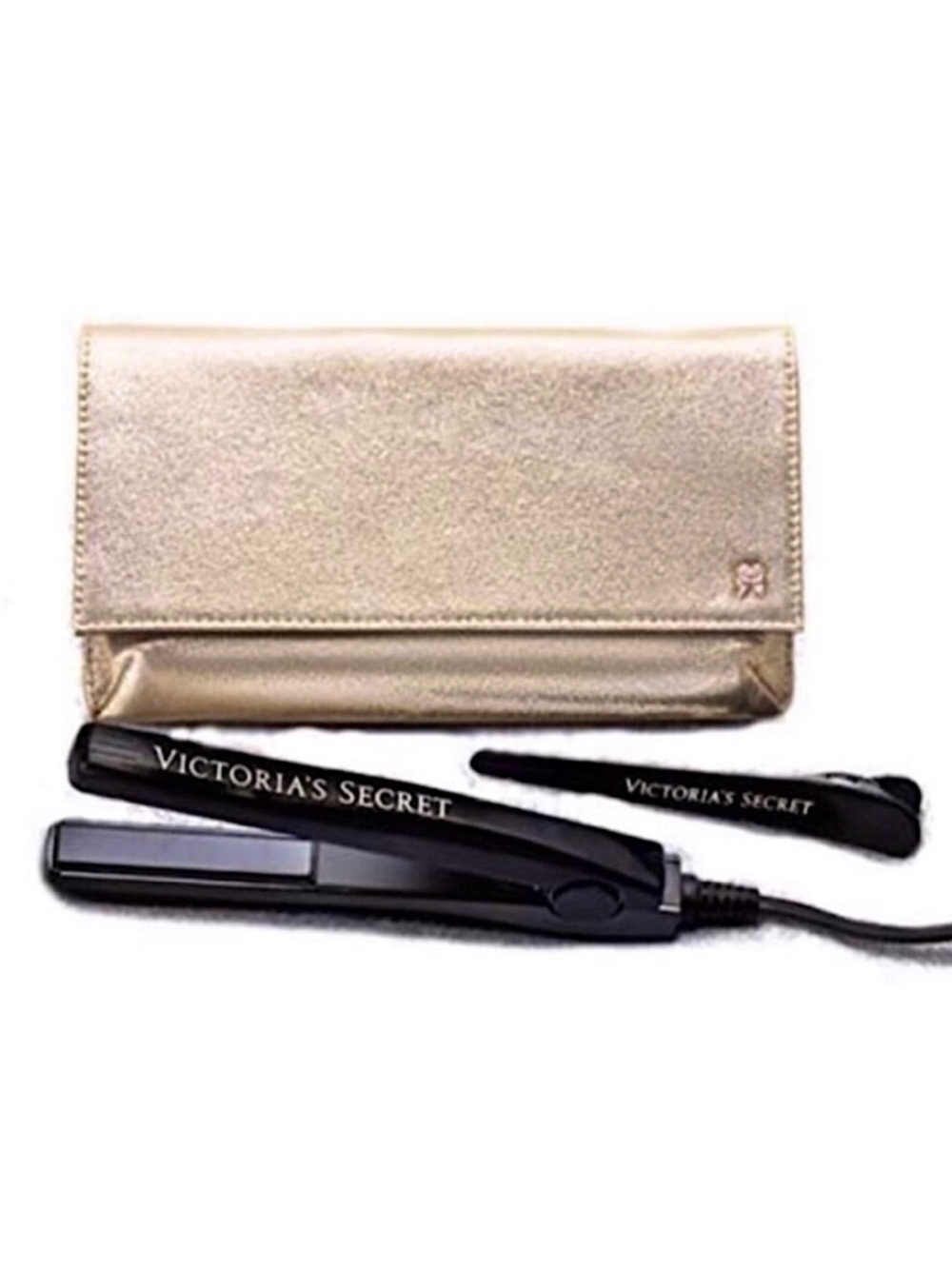 Victoria's Secret Professional Mini Flat Iron with Heat Safe Bag and Hair Clip